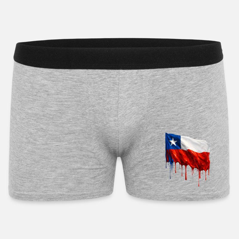 Chile Flag Dripping Solid - Men's Boxer Shorts - heather grey