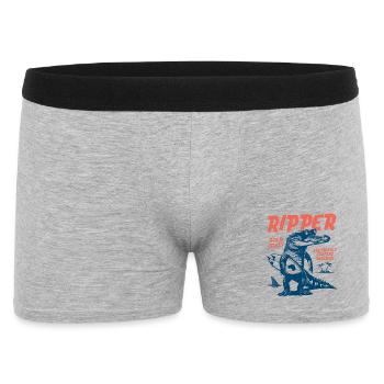 Ripper Surfer Croc Gold Coast Australia - Männer Boxer Shorts - Grau meliert - Vorne