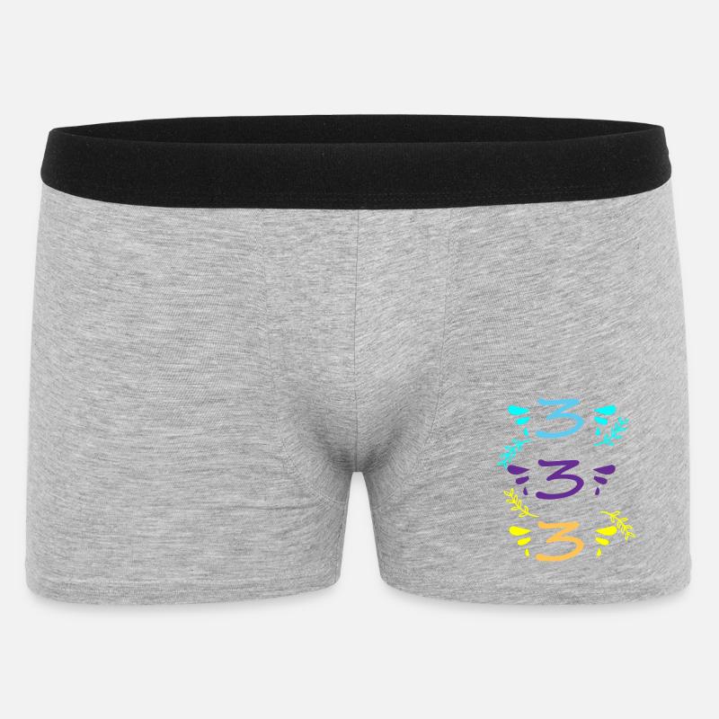 drei oder dreihundertdreiunddreißig - Männer Boxer Shorts - Grau meliert