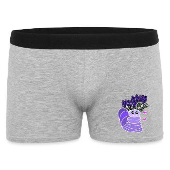 Lavendelfreund der Wurm lustig für Kinder - Männer Boxer Shorts - Grau meliert - Vorne