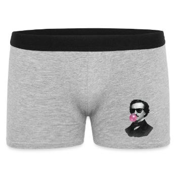 Edgar Allan Poe with chewing gum and sunglasses - Men's Boxer Shorts - heather grey - Front