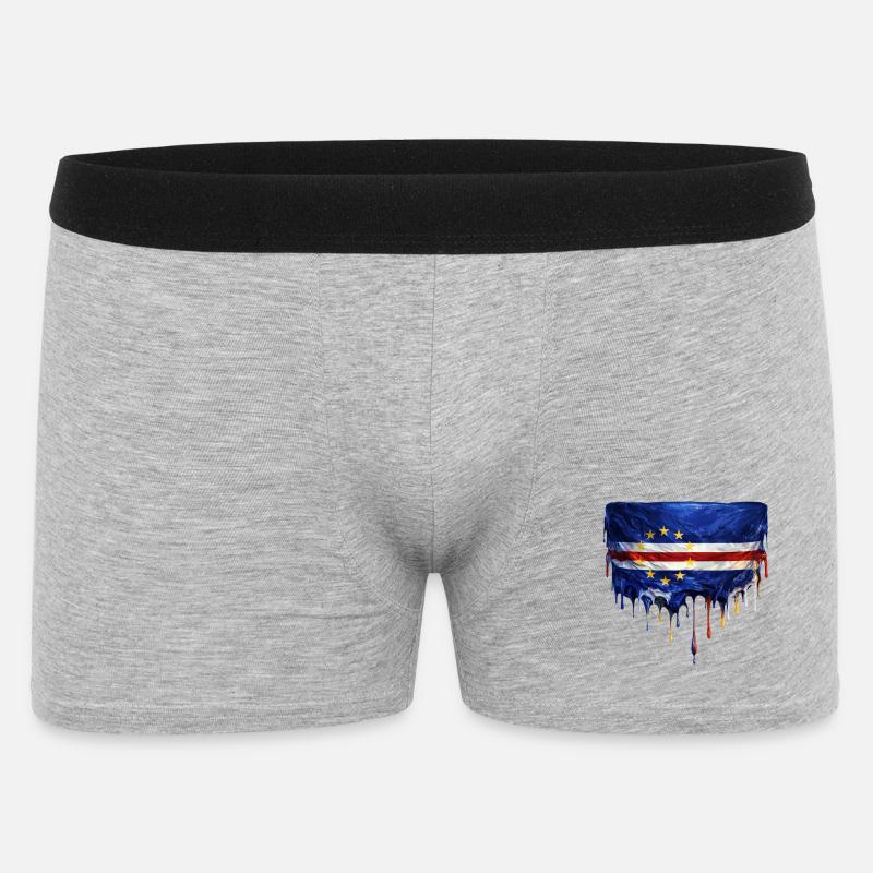 Art de drapeaux dégoulinants du Cap-Vert - Boxer Homme - gris chiné
