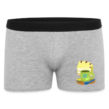 Cake, Cake, Coffee, Coffee Mug, Birthday - Men's Boxer Shorts - heather grey - Front