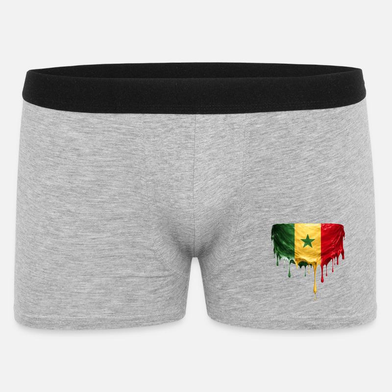 Senegalin lipunpudotustaide - Miesten bokserit - harmaasävyinen