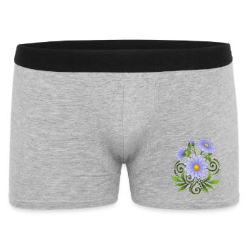 Blumen - Männer Boxer Shorts - Grau meliert - Vorne