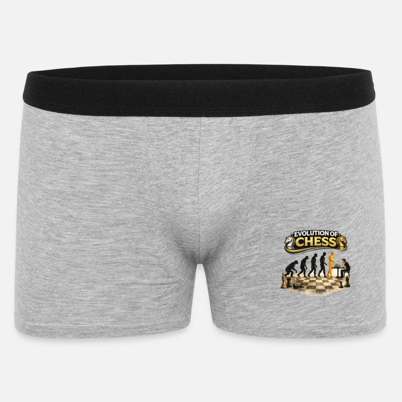 Evolution des Schachs - Männer Boxer Shorts - Grau meliert