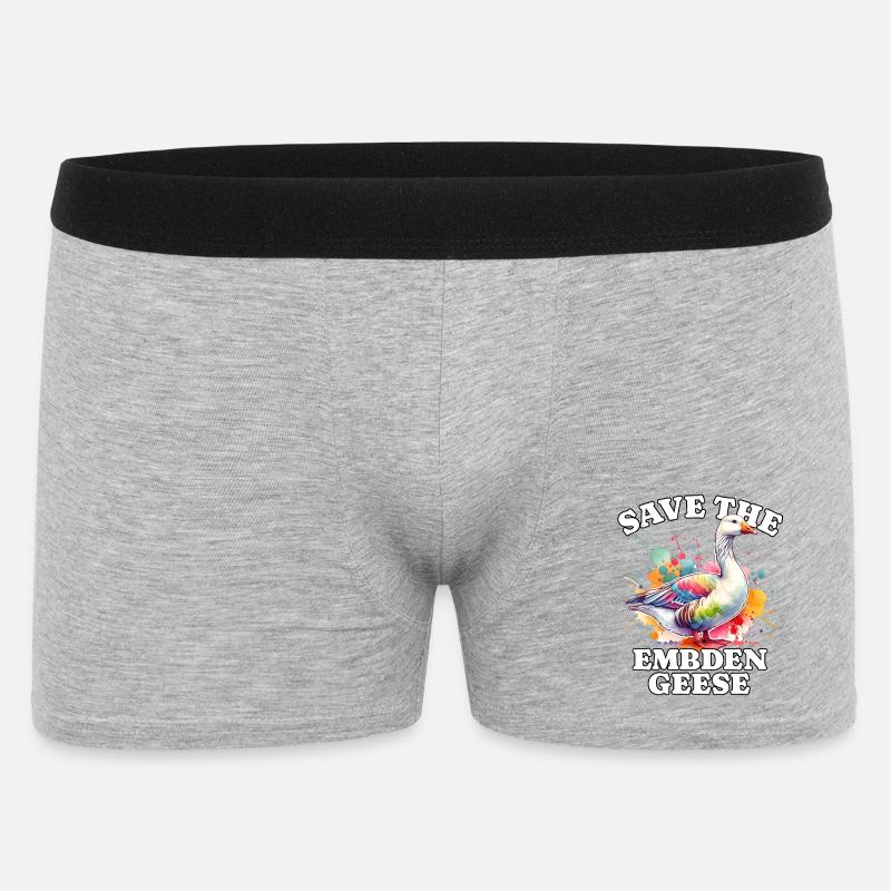 Emdengans Save Embden Goose - Männer Boxer Shorts - Grau meliert