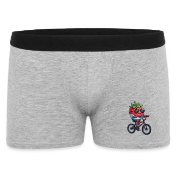 Cool Strawberry Riding On BMX Bike - Men's Boxer Shorts - heather grey - Front