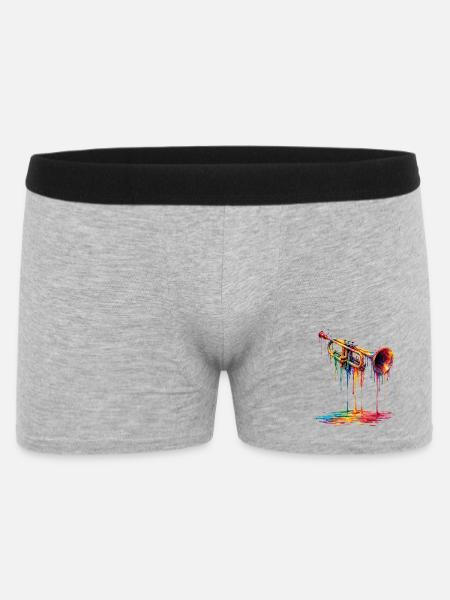 Trumpet with dripping paint - Men's Boxer Shorts - heather grey