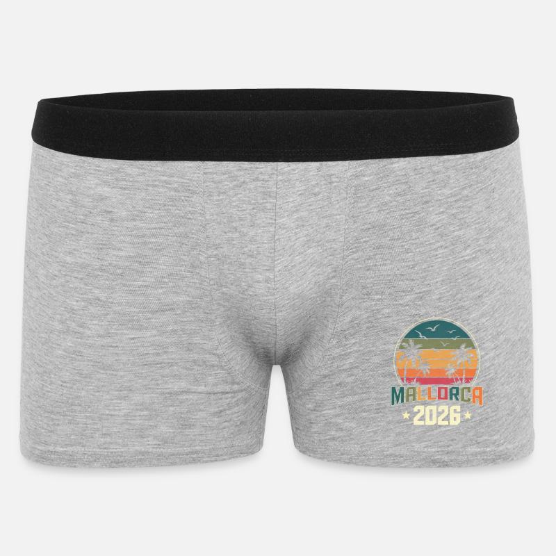 Mallorca 2026 - Männer Boxer Shorts - Grau meliert