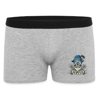 Trachtenshirt Herren Trachten T-Shirt Servus - Männer Boxer Shorts - Grau meliert - Vorne
