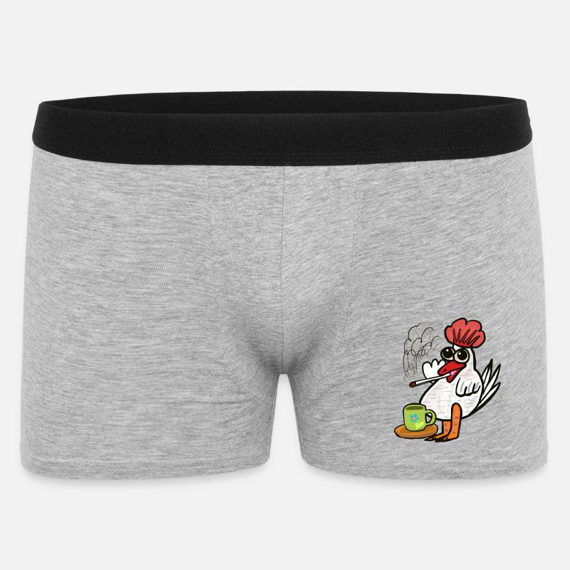 Pause Mégot de Café Cigarettes Poulet - Boxer Homme - gris chiné