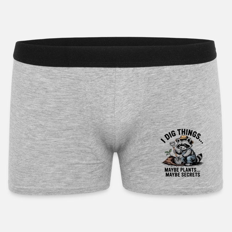 Waschbär-Gärtner gräbt nach Pflanzen - Männer Boxer Shorts - Grau meliert