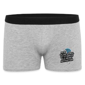  Mein Wlan-Signal Ist Stärker Als Meine Motivation - Männer Boxer Shorts - Grau meliert - Vorne