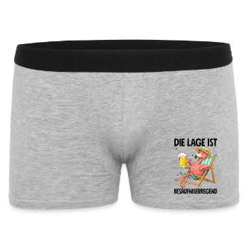 Die Lage Ist Besäufniserregend mit Flamingo - Männer Boxer Shorts - Grau meliert - Vorne