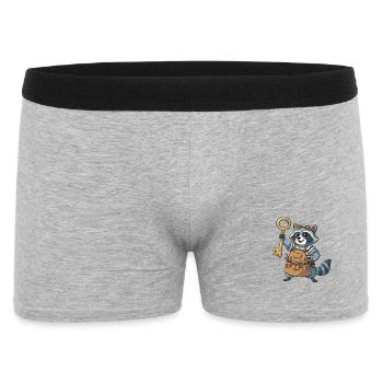 Schlüsselhelden Bau-Raccoon - Männer Boxer Shorts - Grau meliert - Vorne