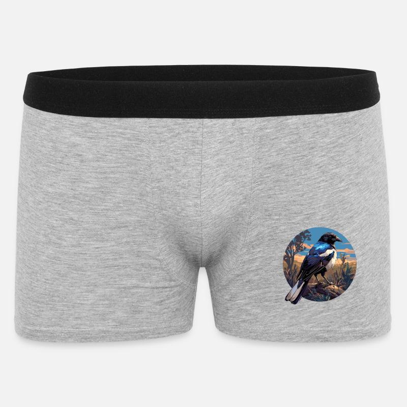 Elstern Elster - Männer Boxer Shorts - Grau meliert