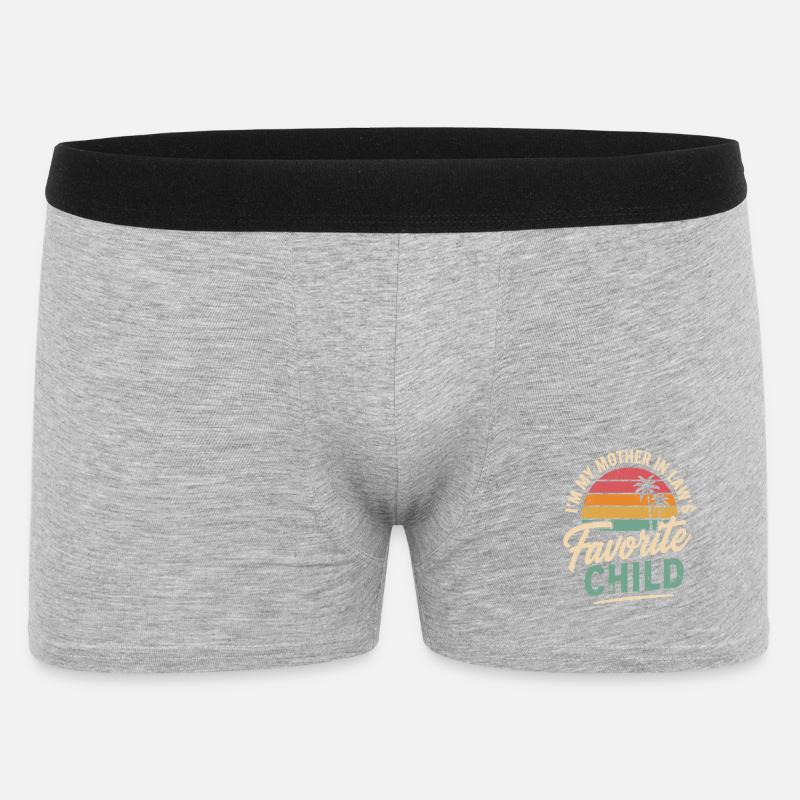 Lieblingskind der Schwiegermutter - Männer Boxer Shorts - Grau meliert