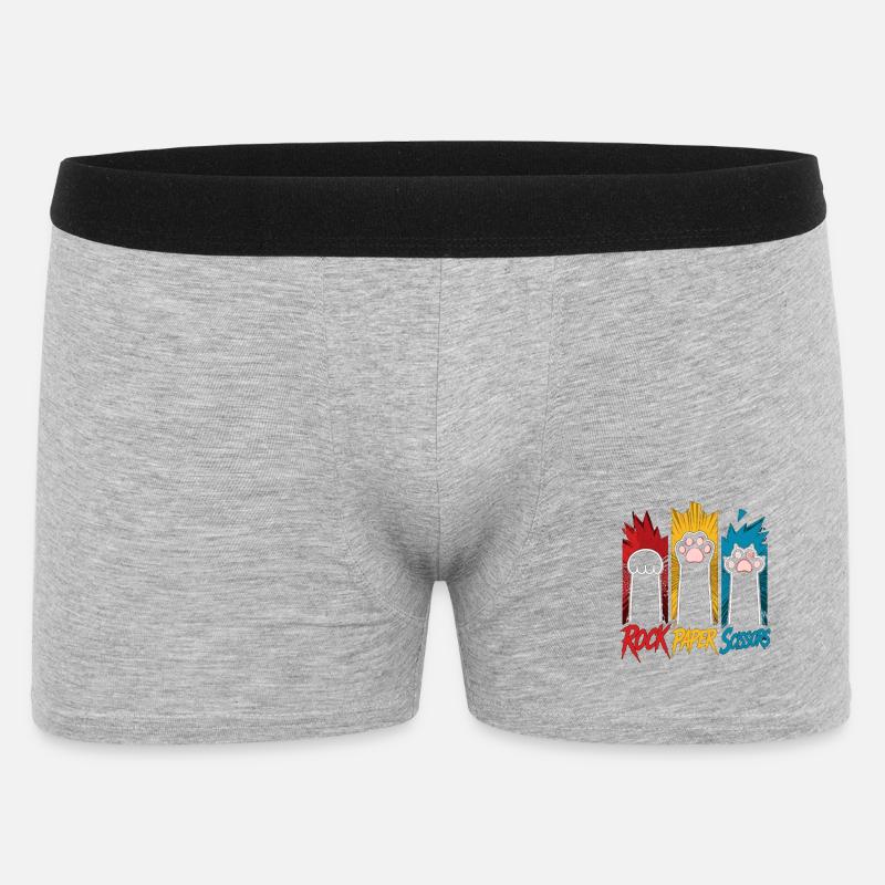 Trio Pierre-Papier-Ciseaux Pattes de Chat - Boxer Homme - gris chiné