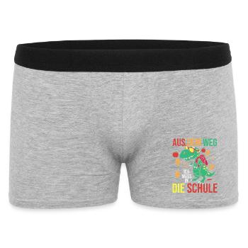 Kita Erste Klasse Katze Schüler Kindergarten - Männer Boxer Shorts - Grau meliert - Vorne