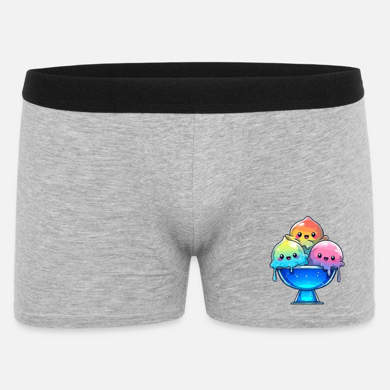 Regenbogen Eis-Trio in Schale - Männer Boxer Shorts - Grau meliert
