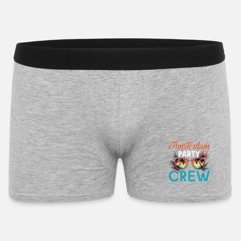 Amsterdam Crew - Männer Boxer Shorts - Grau meliert