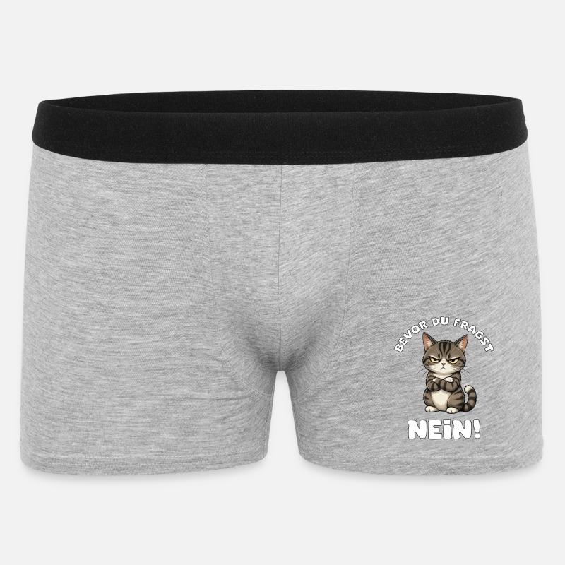 Bevor du fragst Katze - Männer Boxer Shorts - Grau meliert
