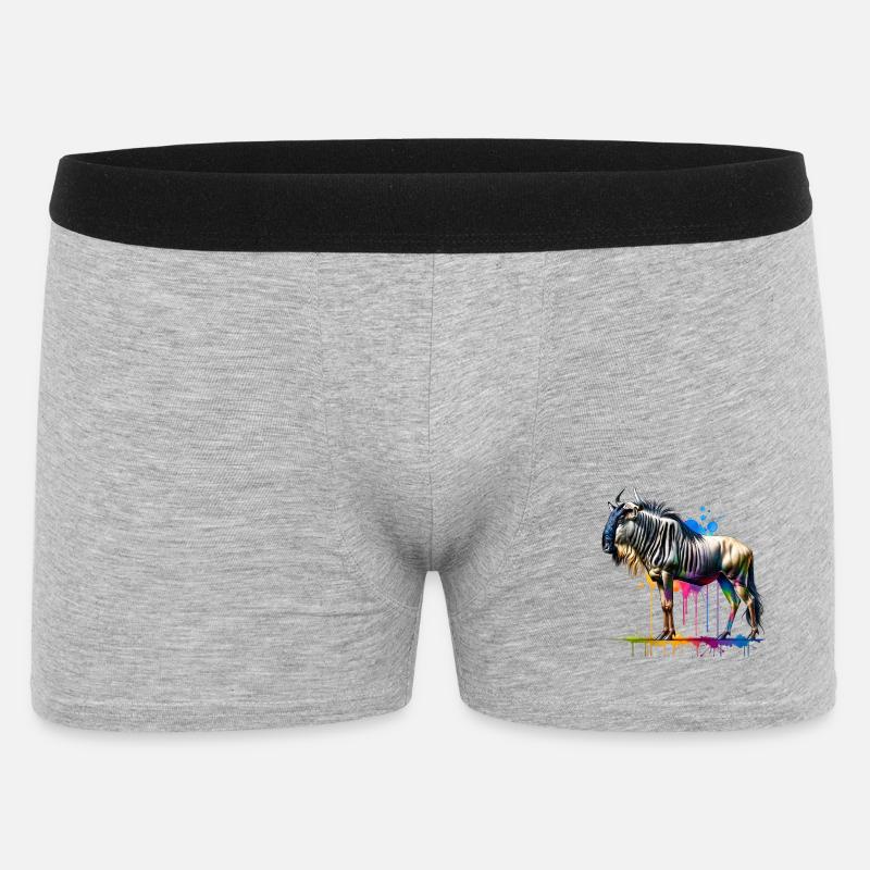 Gnu Geschenk - Männer Boxer Shorts - Grau meliert