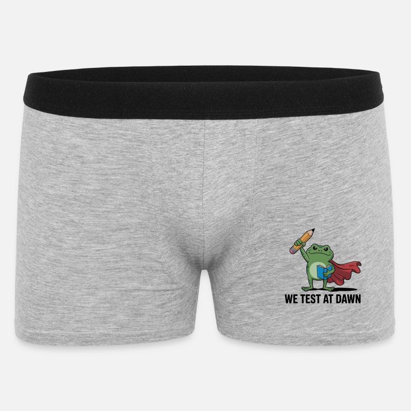 Dawn-getesteter Frosch-Superheld - Männer Boxer Shorts - Grau meliert