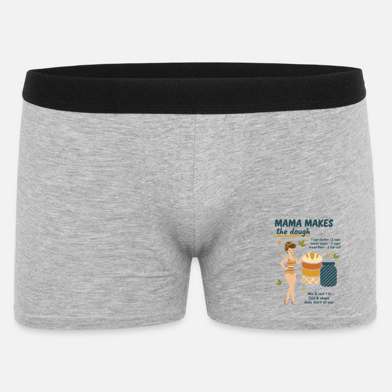 Sauerteigbrot-Backmama macht den Teigbacker - Männer Boxer Shorts - Grau meliert