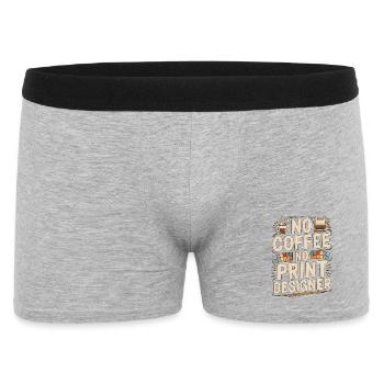 Print Designer No Coffee Print Expert Coffee Lover - Männer Boxer Shorts - Grau meliert - Vorne