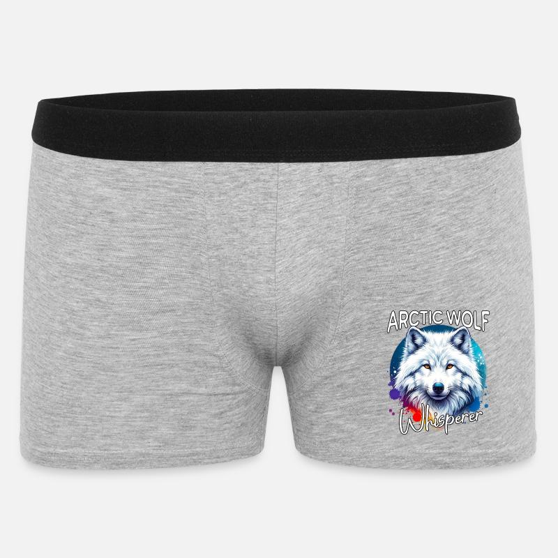 Polarwolf Flüsterer - Männer Boxer Shorts - Grau meliert