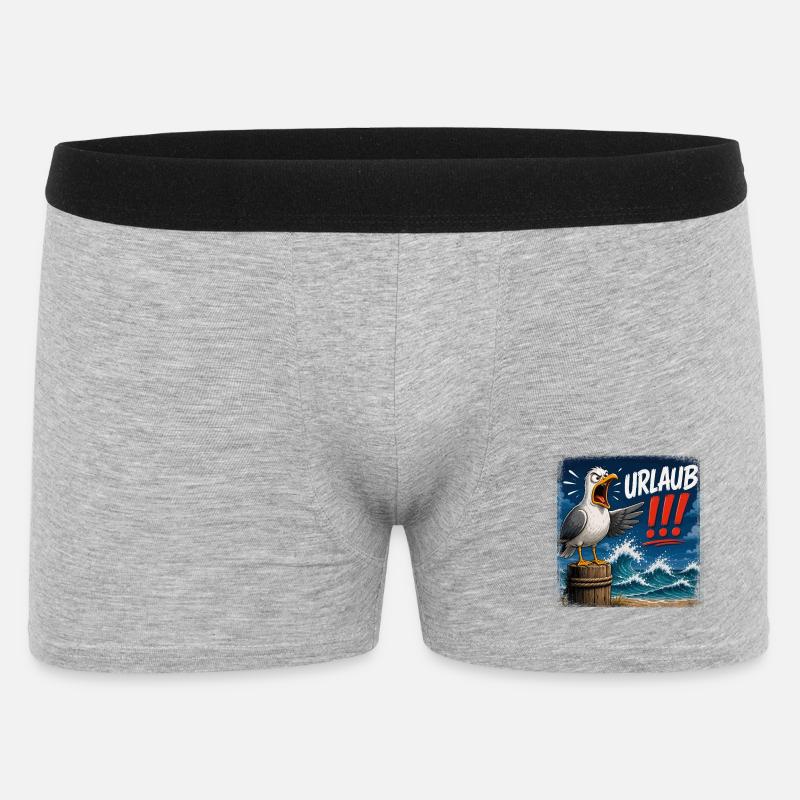 Urlaub!!! Sturm am Meer - Männer Boxer Shorts - Grau meliert