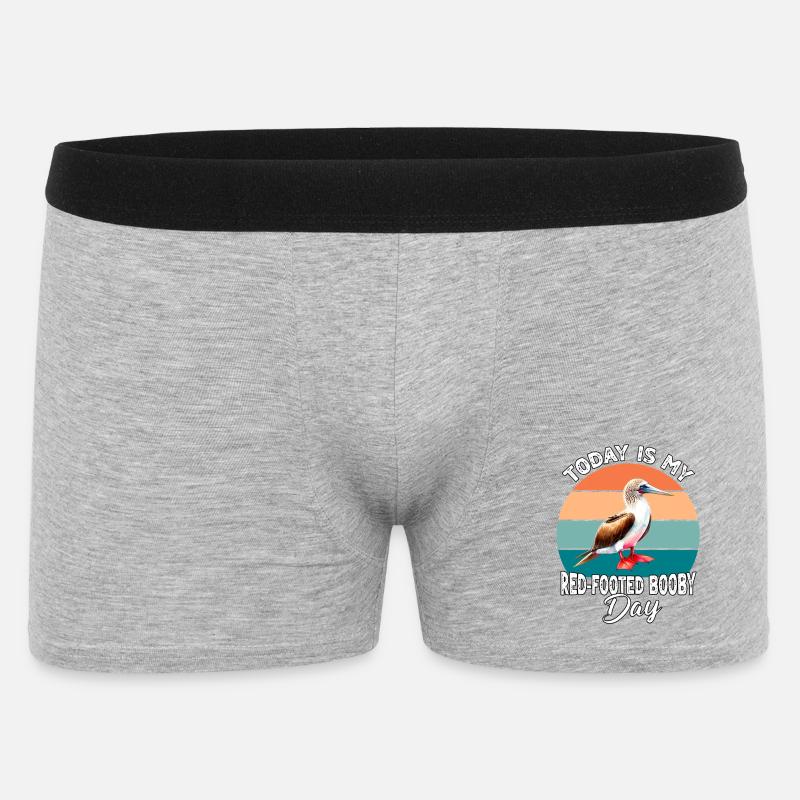 Rotfusstölpel Red Footed Booby - Männer Boxer Shorts - Grau meliert