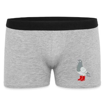 Dove in red boots - Men's Boxer Shorts - heather grey - Front