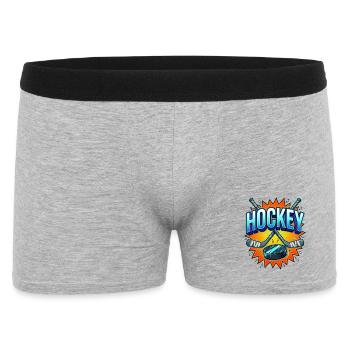 Eishockey Comic Style Schläger und Puck - Men's Boxer Shorts - heather grey - Front