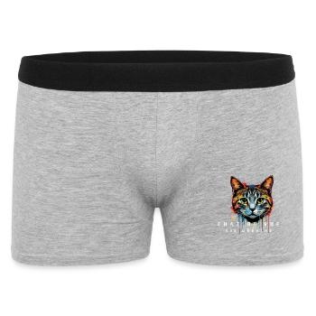 Chat Urbain Coloré - Boxer Homme - gris chiné - Devant