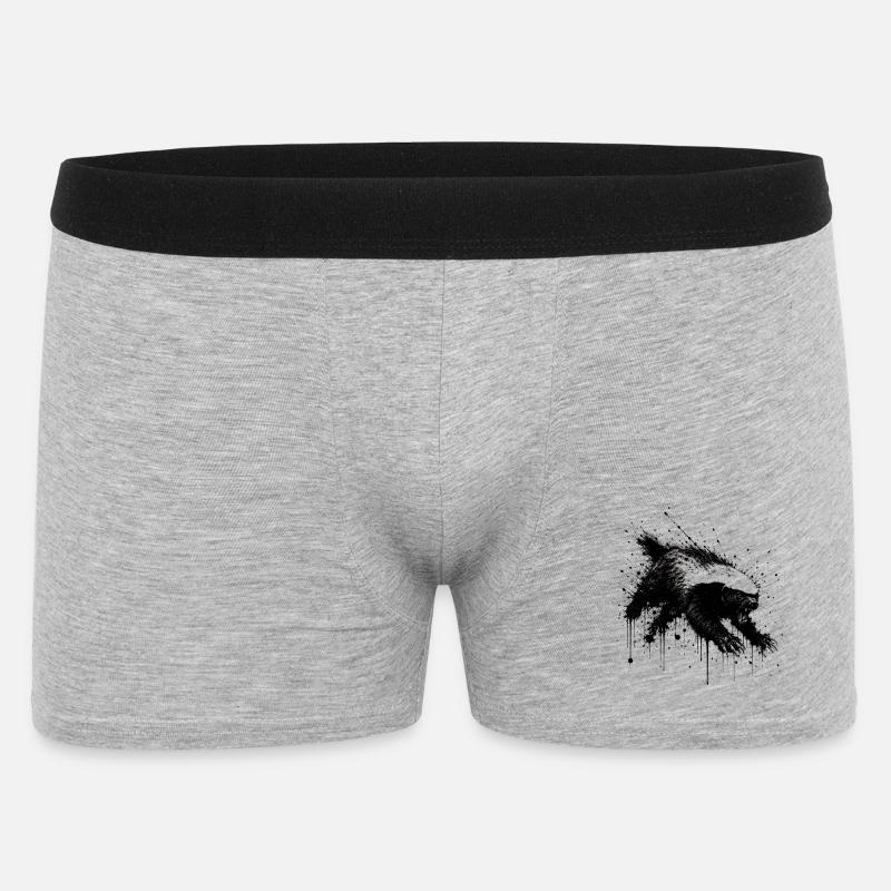 Honigdachs Splatter - Männer Boxer Shorts - Grau meliert