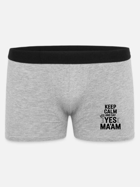 Keep Calm and Say Yes Ma'am - Men's Boxer Shorts - heather grey