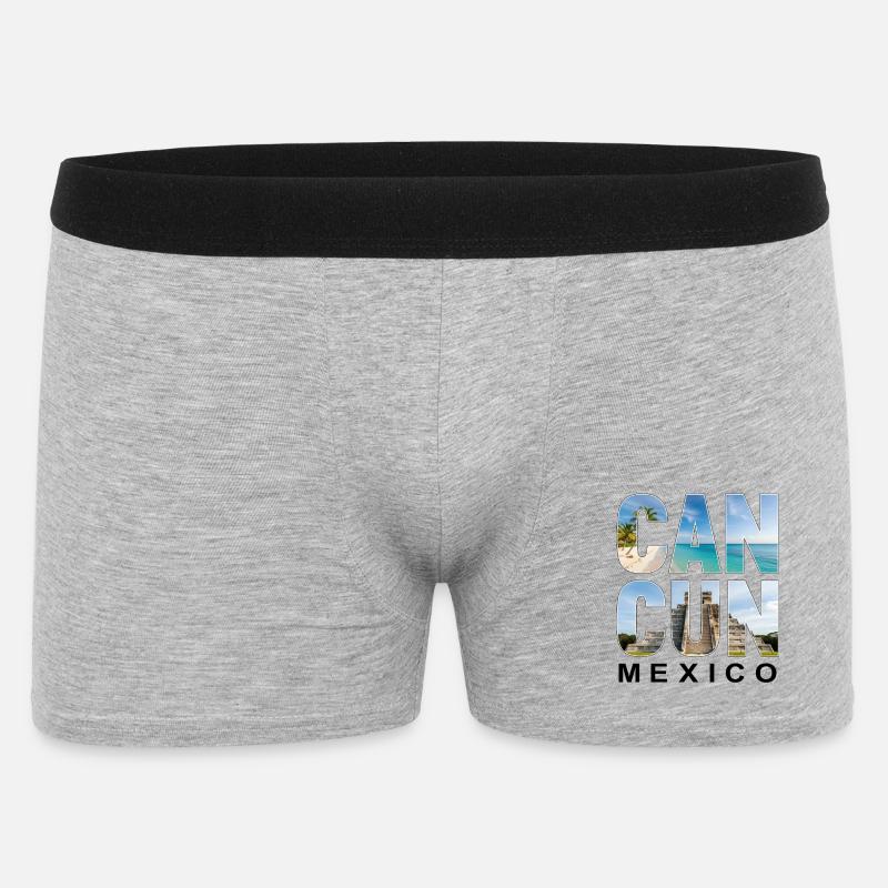 Cancun Mexico - Männer Boxer Shorts - Grau meliert
