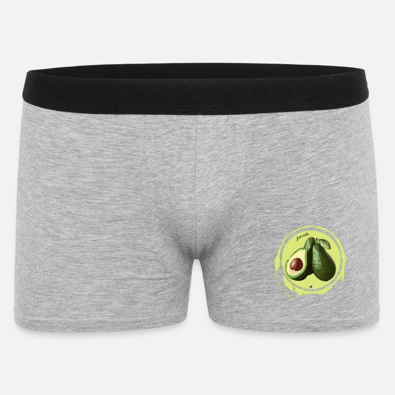 Avocado Abbildung in einem Kreis - Männer Boxer Shorts - Grau meliert