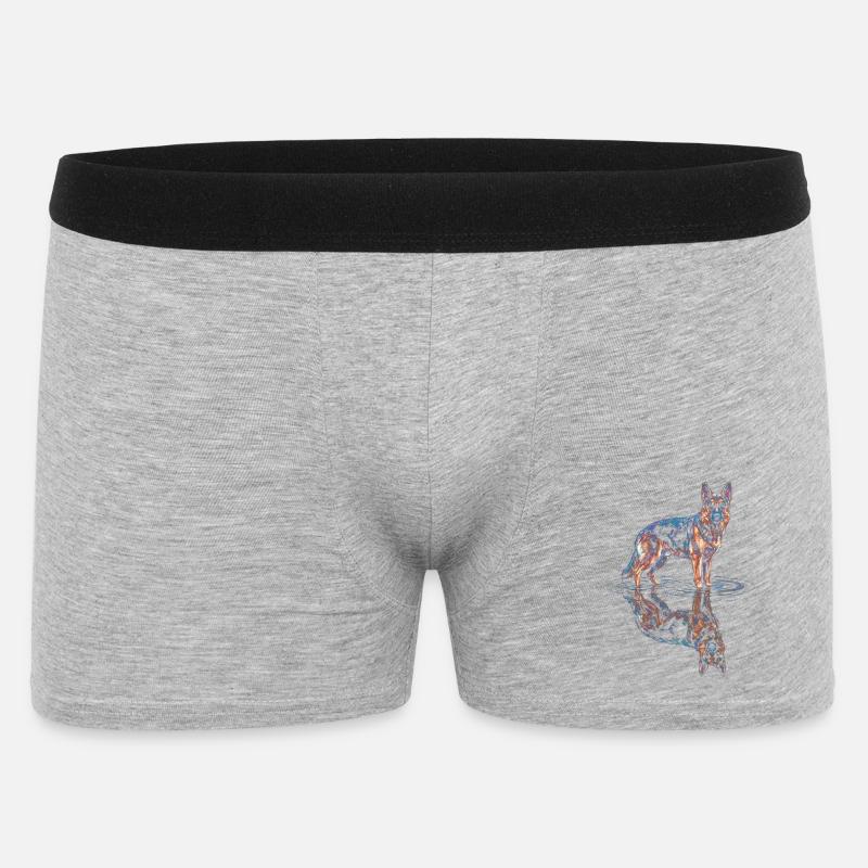 German Shepherd with Water Reflection - Men's Boxer Shorts - heather grey