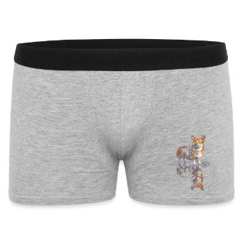 Wasserreflex Corgi  - Männer Boxer Shorts - Grau meliert - Vorne