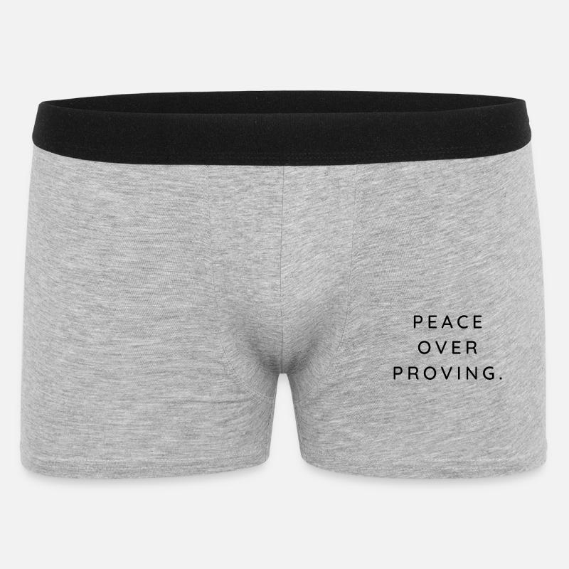 peace over proving - Männer Boxer Shorts - Grau meliert