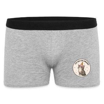 Katze mit eistüte Einhorn - Männer Boxer Shorts - Grau meliert - Vorne