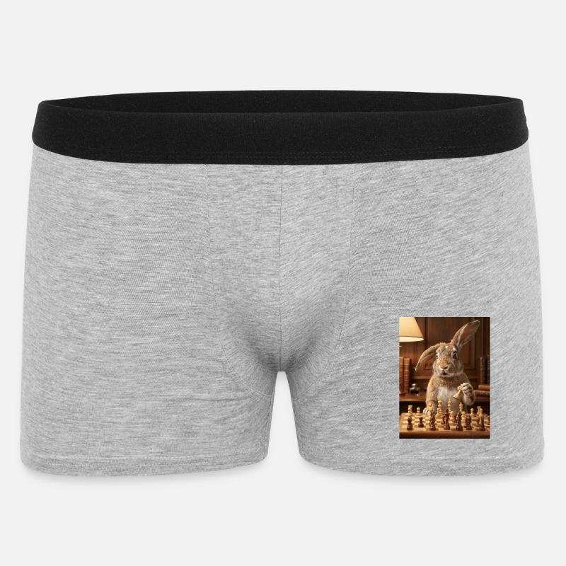 Rabbit playing chess - Men's Boxer Shorts - heather grey