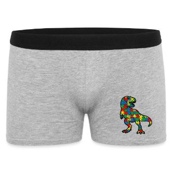 Autisme Dinosaure T-Rex Enfant - Boxer Homme - gris chiné - Devant