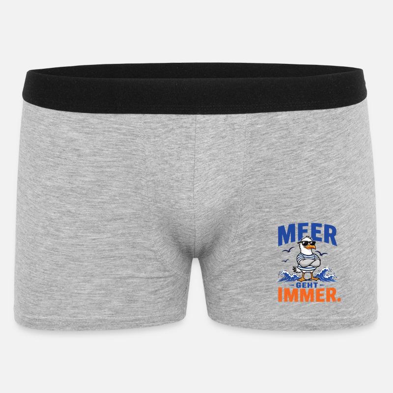 Möwe Meer Geht Immer Shirt - Männer Boxer Shorts - Grau meliert