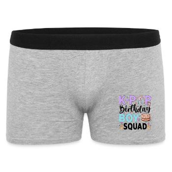 K-Pop Birthday Boy Squad - Männer Boxer Shorts - Grau meliert - Vorne