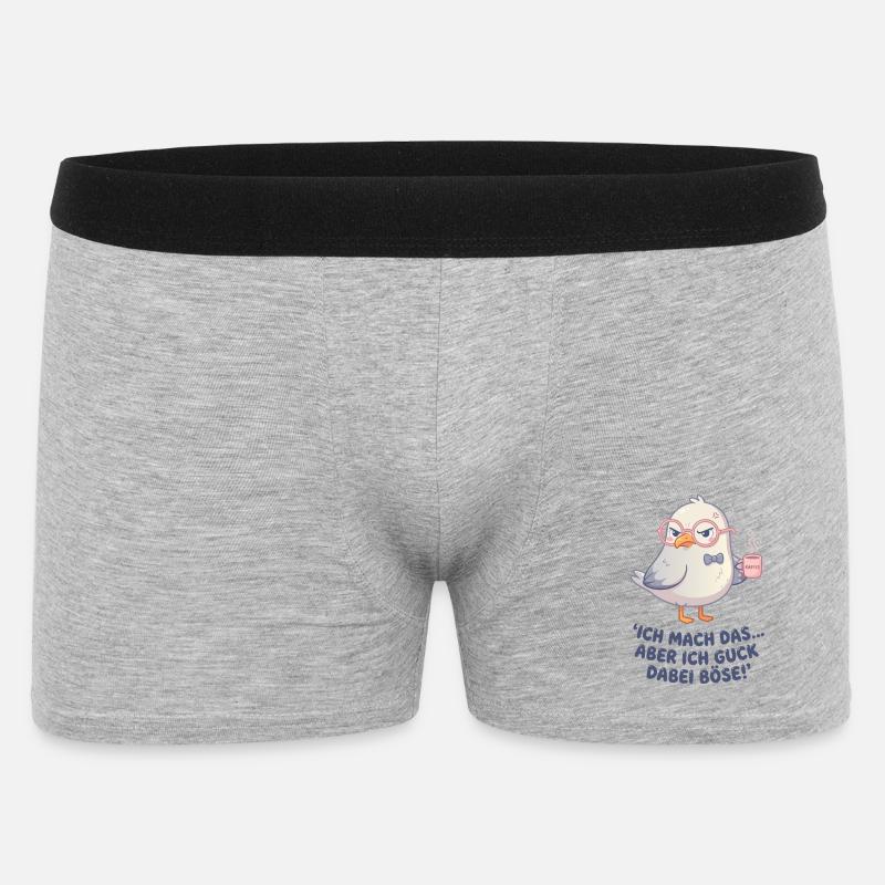 Möwe Kaffee Spruch - Männer Boxer Shorts - Grau meliert